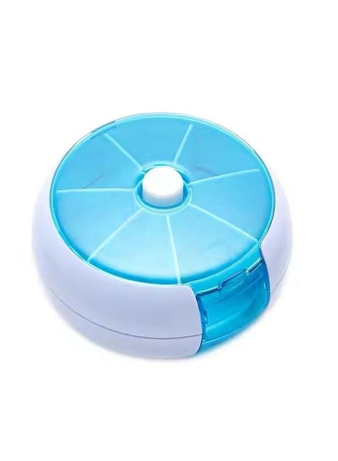 Xeerabdi علبة حبوب دائرية دوارة أنيقة من زيرابدي | منظم أسبوعي لمدة 7 أيام للحبوب والمكملات الغذائية والفيتامينات | تصميم أنيق وصغير الحجم - Image 1